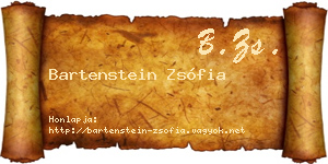 Bartenstein Zsófia névjegykártya